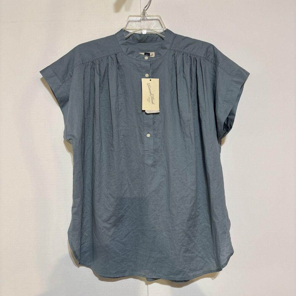 Woman Small Blue Button Up Blouse Universal Thread NWT Chest 44" Gift Work Casua